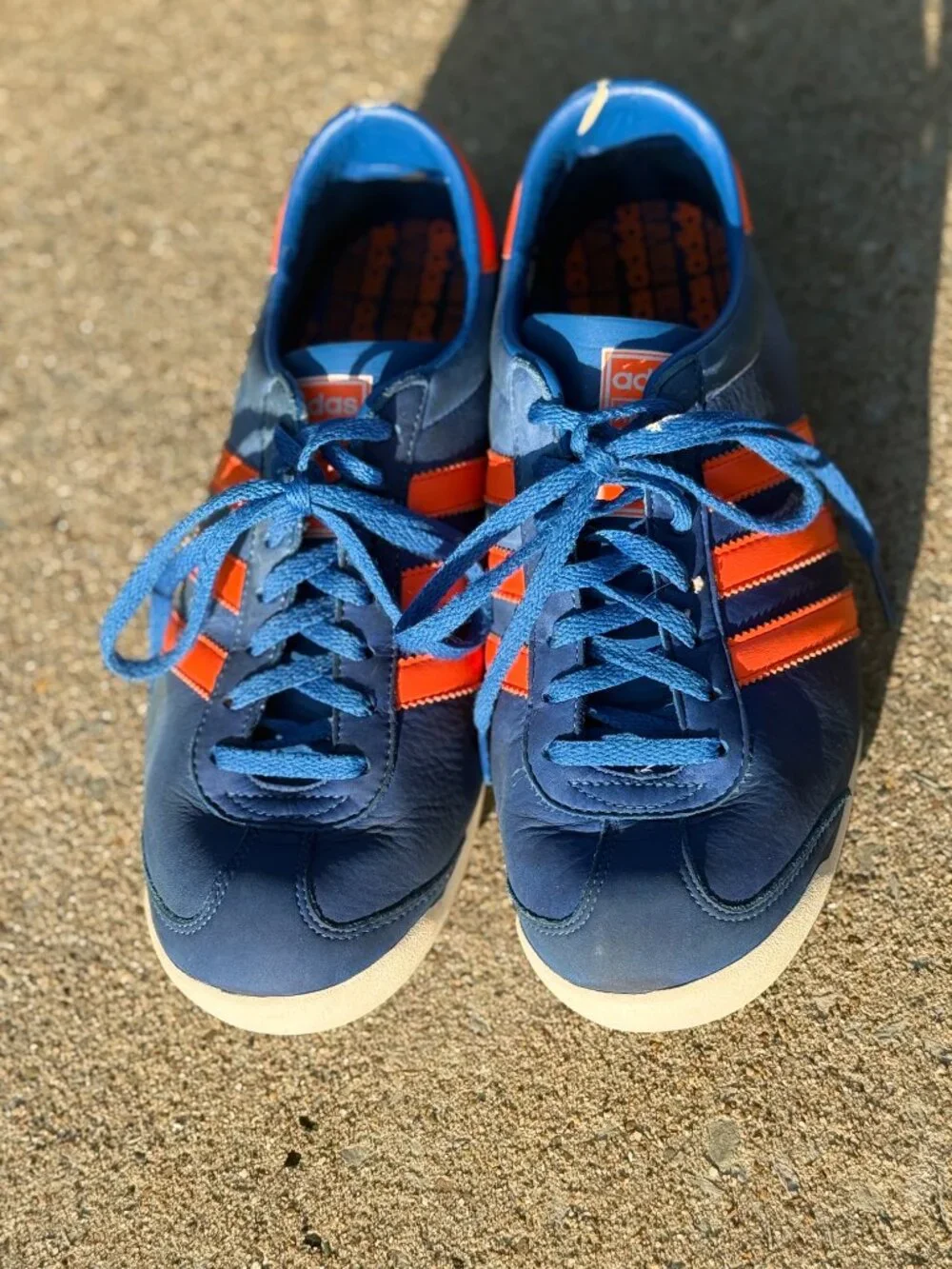Adidas The Sneeker G14507 Mens 8.5 Blue Orange Leather Retro Terrace Y2K 4023